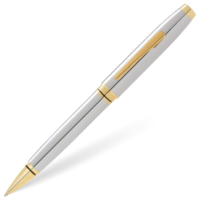 Cross Coventry Ballpoint Pen (Medium Stroke Thickness) Chrome/Gold with Gift Box