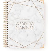 Wedding Planner Marble Gold - Undated Bridal Planning Diary Organizer - Hard Cover, Pockets & Online Support