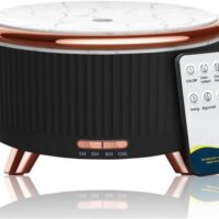 Diffusers for Essential Oils Large Room Humidifier, 500ml Aromatherapy Diffuser Cool Mist Humidifier with Remote Control,7 Colors Lights & 3 Mist Mode Waterless Auto Off for Women Office Home Black