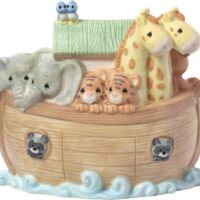 Money Bank -Precious Moments Overflowing with Love Noah's Ark Top Slot Porcelain Nursery Décor
