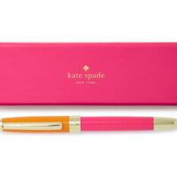 Kate Spade New York Black Ink Ballpoint Pen with Reusable Gift Box, Professional Office Pen for Women Accepts Standard Refills, Orange and Pink