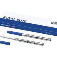 Montblanc Ballpoint Pen Refills (M) Royal Blue 124493 – Refill Cartridges with a Medium Tip for Montblanc Ball Pens – 2 x Blue Ballpoint Refills