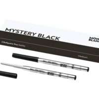 MONTBLANC Ballpoint Pen Refills (M) Mystery Black 116190 – Refill Cartridges with a Medium Tip for MONTBLANC Ball Pens – 2 x Black Ballpoint Refills